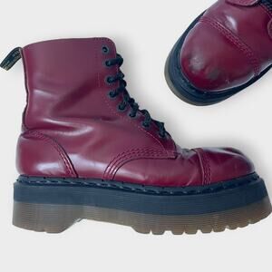 Dr. Martens Crazy Bomb Platform Boot Red Leather Cap Toe US Size 6 UK Size 4